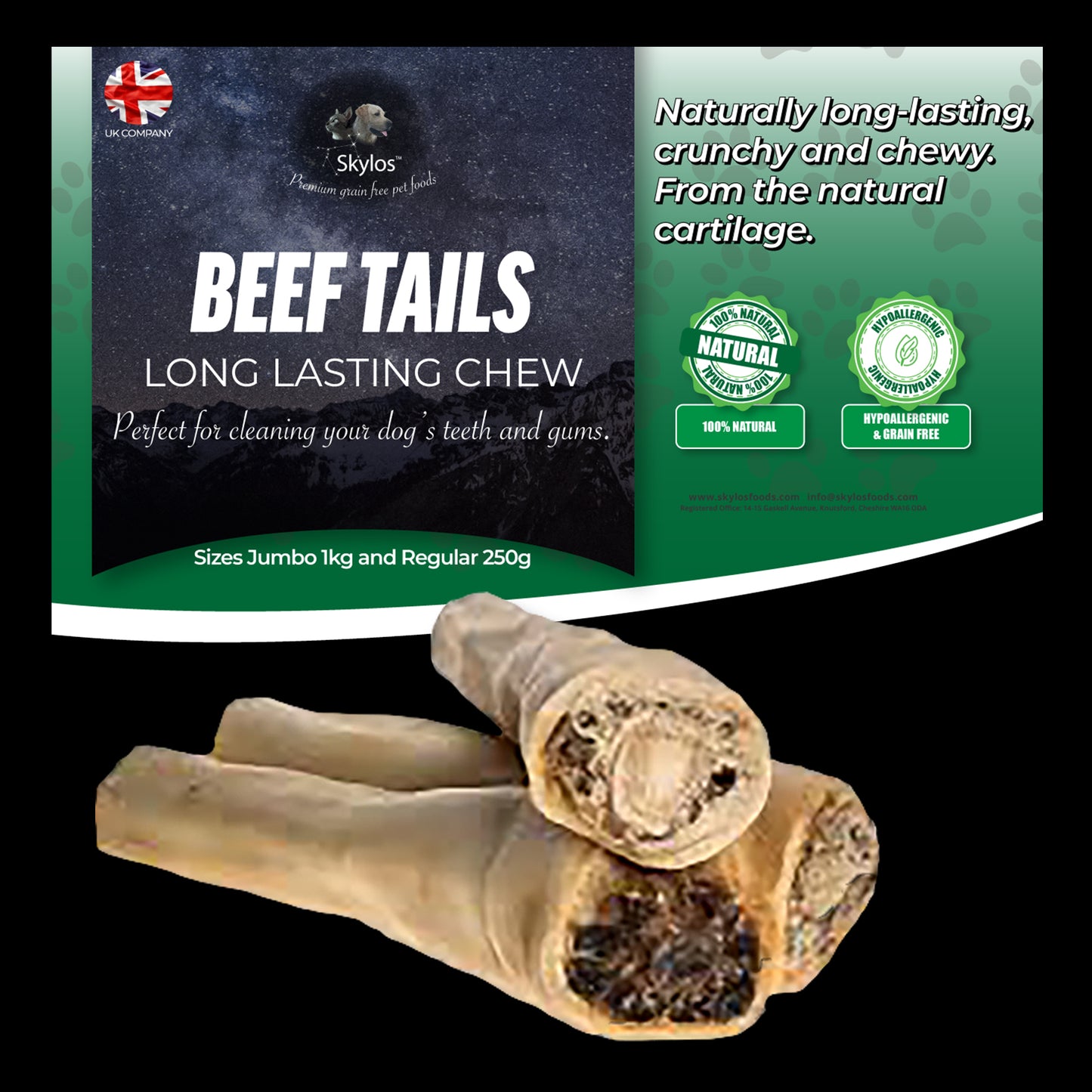 Jumbo Beef Tails - 2 x 1 kg OR 3 x 1 kg