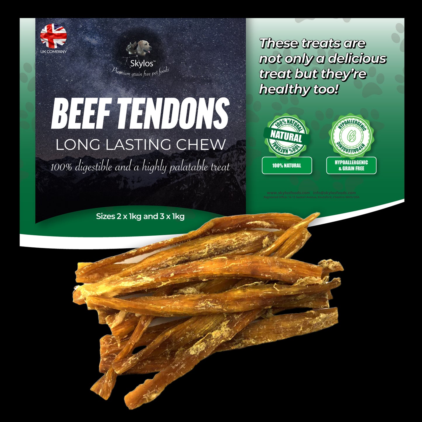 Beef Tendons 2 x 1kg or 3 x 1kg
