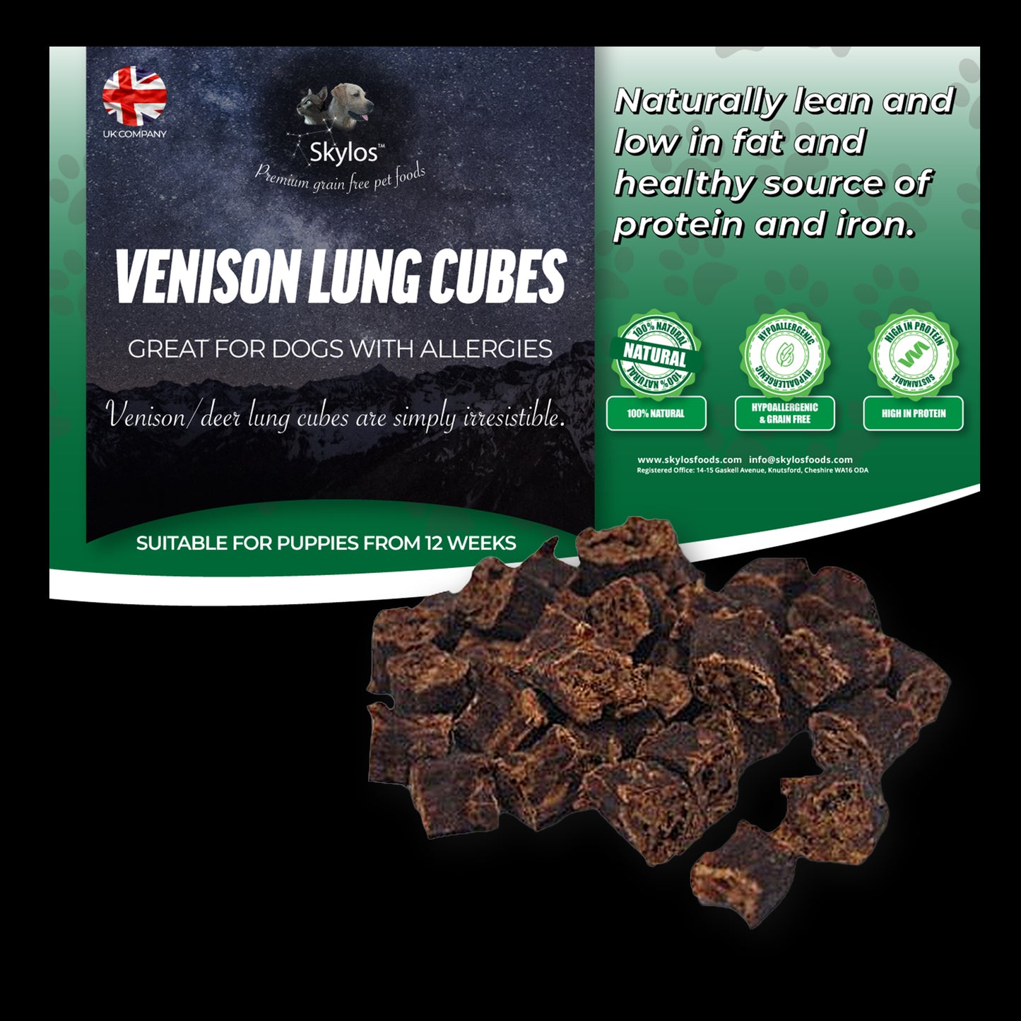 Venison Lung Cubes - 200g