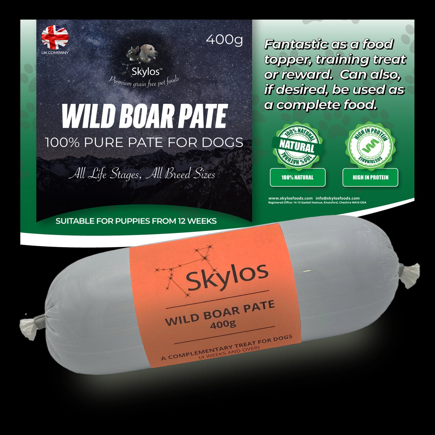 Skylos Pate in 9 Flavours and 2 Sizes