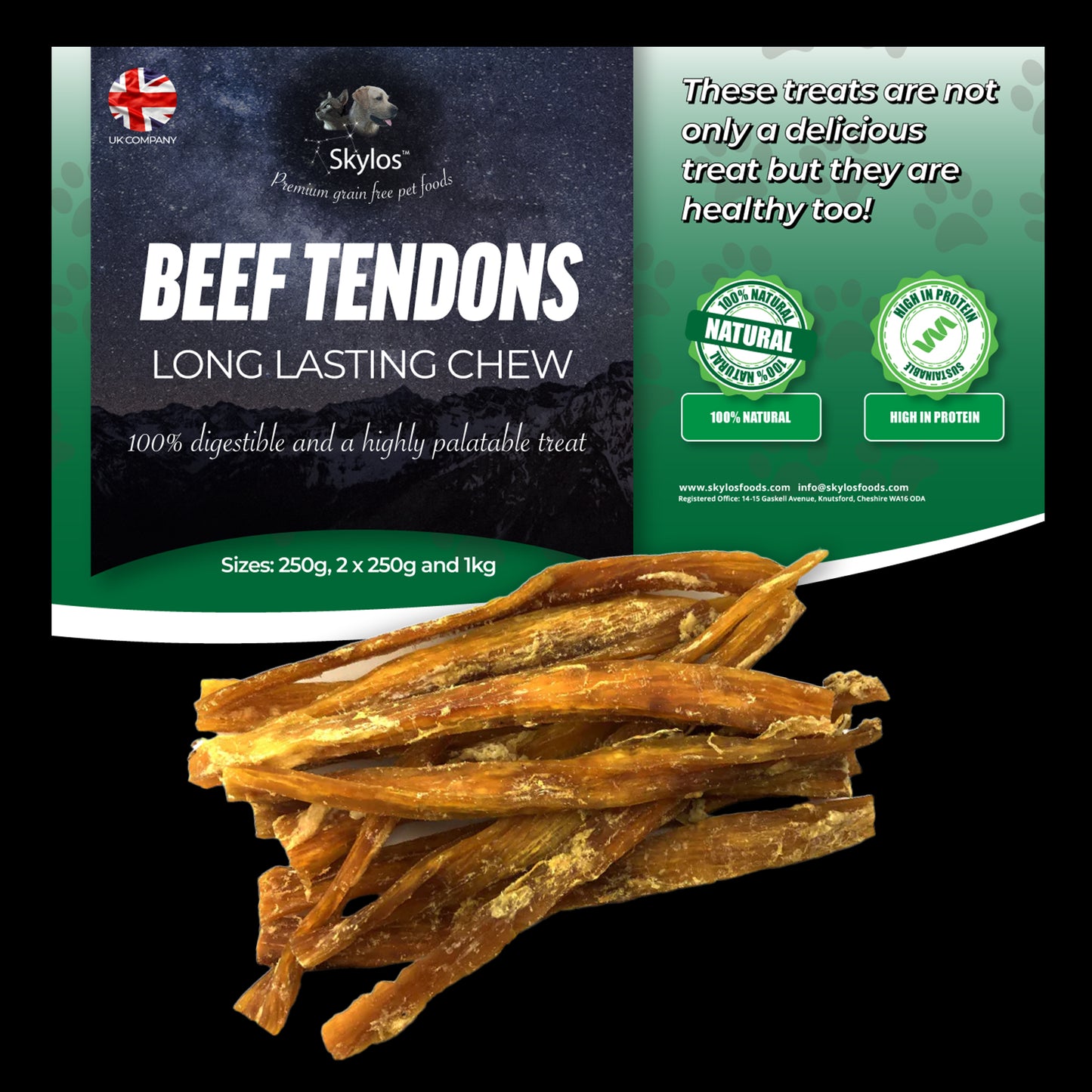 Boredom Buster - 1kg Beef Tendons, Beef Tails and Chicken Feet