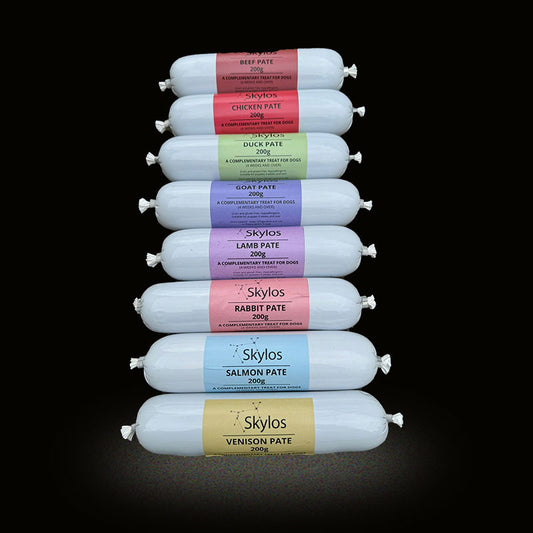 SKYLOS PATE IN 8 FLAVOURS AND 2 SIZES